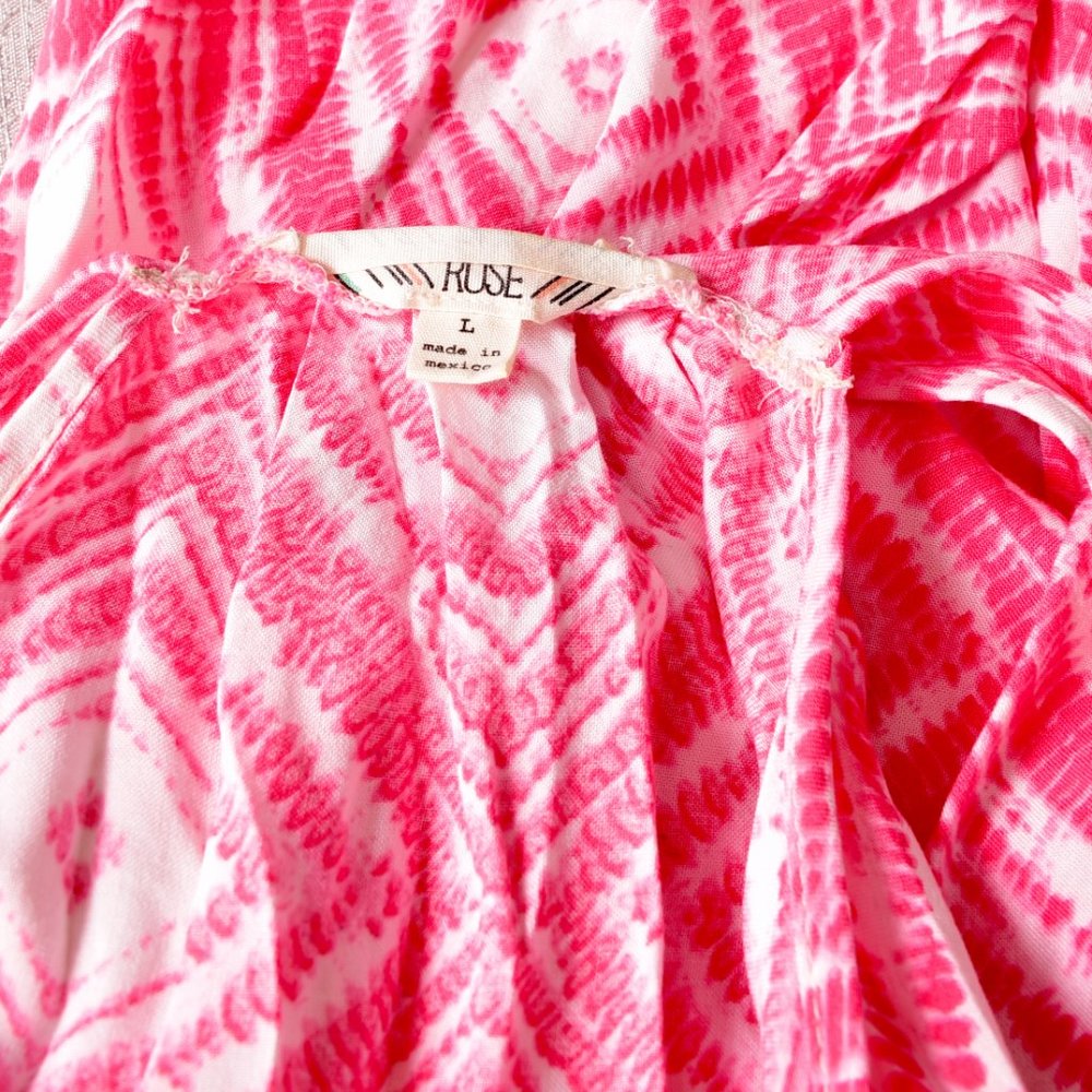 Pink Rose Racerback Button Front Tank Aztec Size Large - Picture 6 of 8